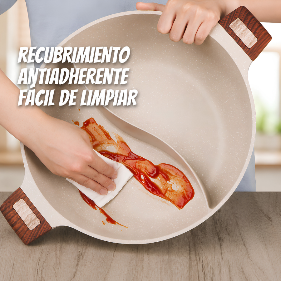 Sartén Doble Compartimento Antiadherente