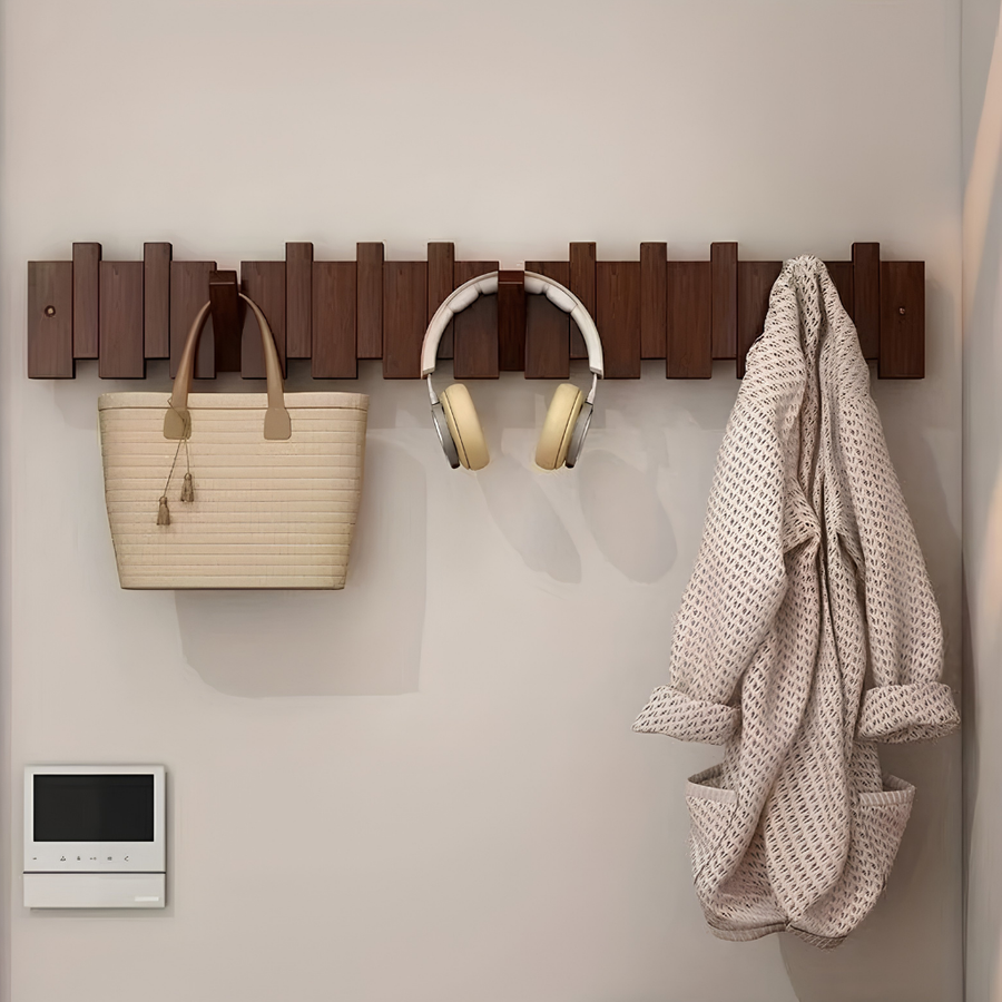 Perchero de Pared de Madera Plegable