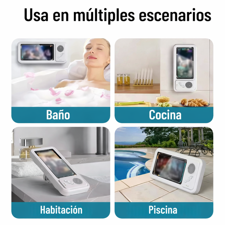 Protector de Celular con Altavoz Bluetooth y Pantalla Táctil