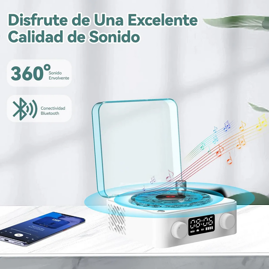 Parlante Retro con Bluetooth y Luces RGB