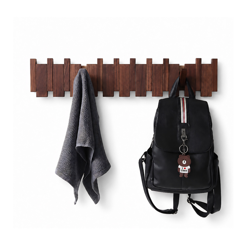 Perchero de Pared de Madera Plegable