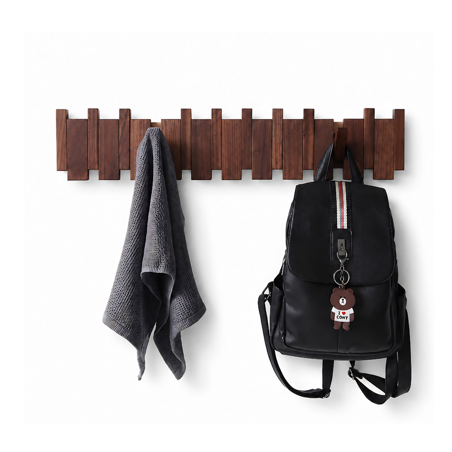 Perchero de Pared de Madera Plegable
