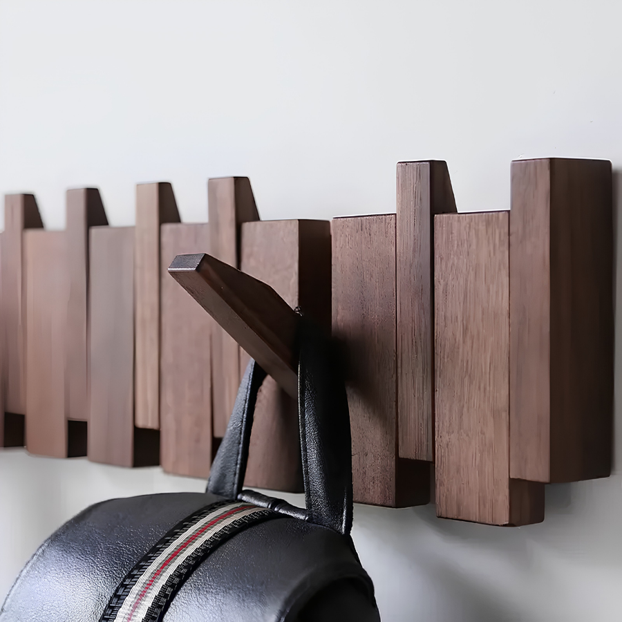 Perchero de Pared de Madera Plegable