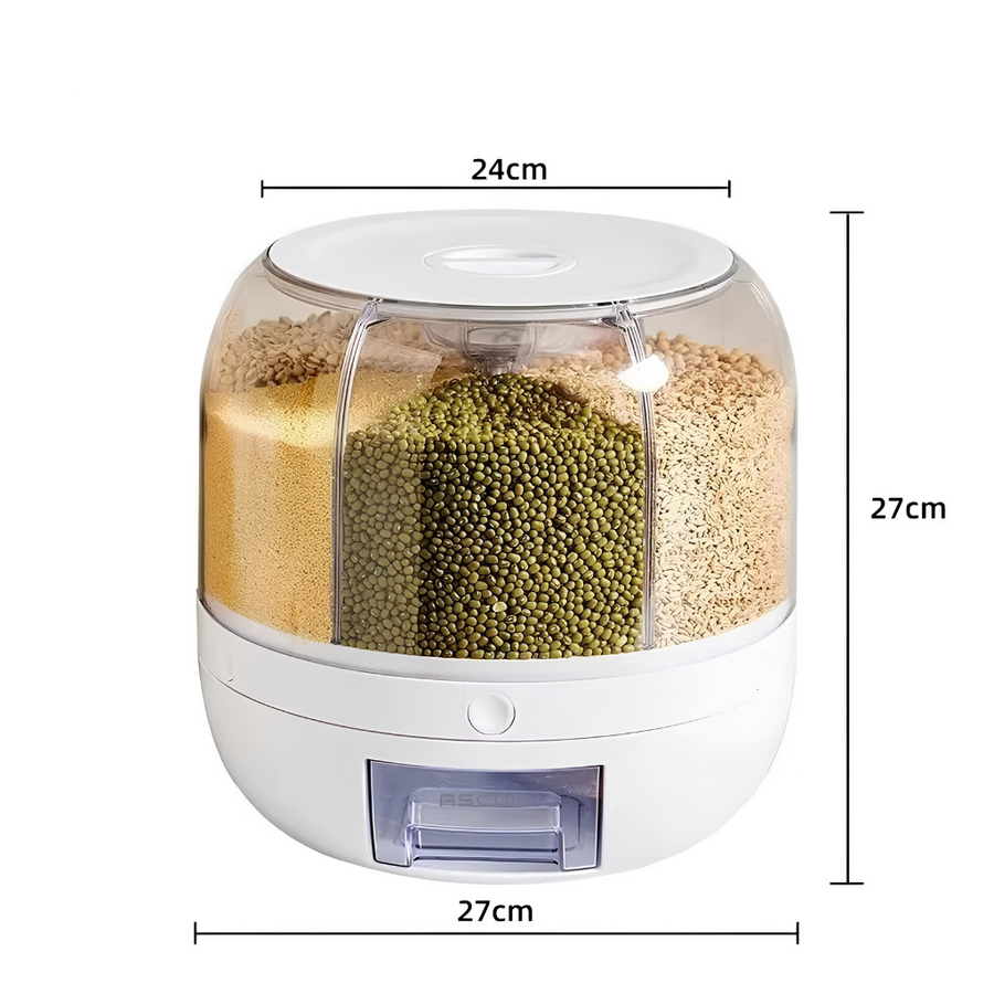Dispensador Giratorio 360° para Cereales y Granos