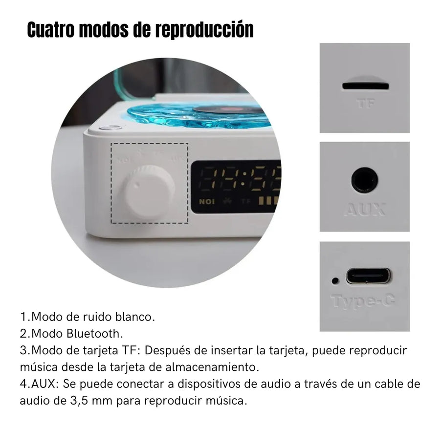 Parlante Retro con Bluetooth y Luces RGB