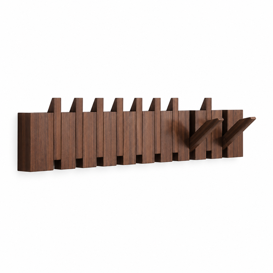 Perchero de Pared de Madera Plegable